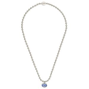 Preview image of Gucci Interlocking Blue Enamel Boule Necklace 45cm
