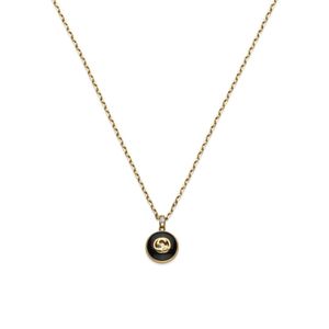 Preview image of Gucci Interlocking Onyx & Diamond 18ct Gold Necklace
