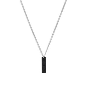 Preview image of Gucci Tag Black Silver Chain Necklace 50-55cm