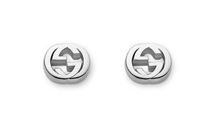 Preview image of Gucci Interlocking Sterling Silver Stud Earrings