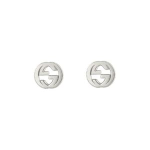 Preview image of Gucci Interlocking Sterling Silver Stud Earrings