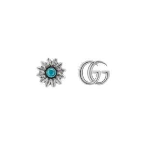 Preview image of Gucci GG Marmont Stone Set Flower Silver Earrings