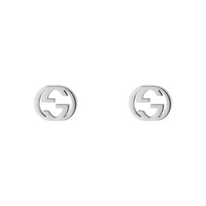 Gucci Interlocking 18ct white Gold Stud Earrings