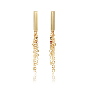 Preview image of 9ct Gold Bar Tassle Drop Earrings