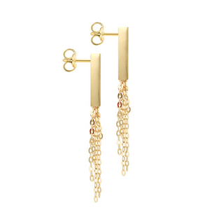 Preview image of 9ct Gold Bar Tassle Drop Earrings