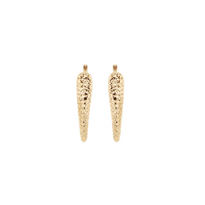 9ct Gold Elongated V-Shaped Drop Hoop Earrings
