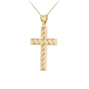 Preview image of 9ct Gold Greek Key Cross Necklace