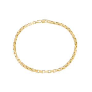 Preview image of 9ct Gold Heavy Square Paper Link Bracelet 