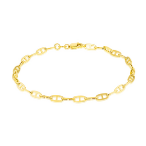 Preview image of 9ct Gold Hollow Faceted Paper Link Bracelet