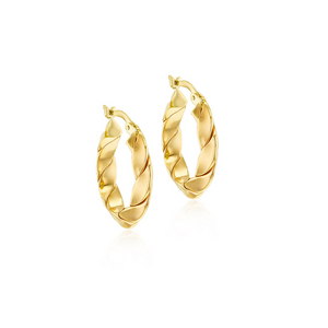 9ct Gold Twisted Hoop Earrings