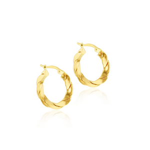 Preview image of 9ct Gold Twisted Hoop Earrings