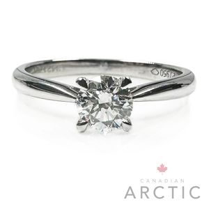Preview image of Platinum 0.46ct Canadian Arctic Round Brilliant Diamond 4 Claw Solitaire 