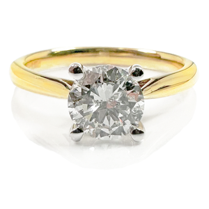 Preview image of 18ct Gold 1.00ct Round Brilliant Diamond 4 Claw Solitaire