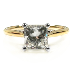 Preview image of 18ct Gold 1.01ct Princess Diamond 4 Claw Solitaire