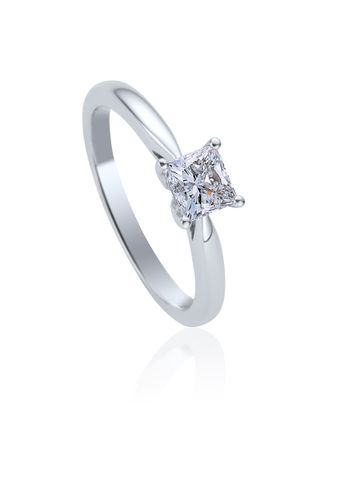 Platinum 1.92ct Princess Cut Canadian Arctic Diamond Solitaire