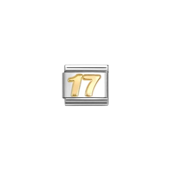 Nomination Composable Classic Link Number 17 In Bonded Yellow Gold 