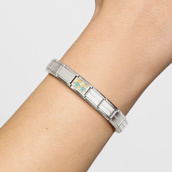 Nomination Composable Classic Link Brothers With Enamel In Yellow Bonded Gold 