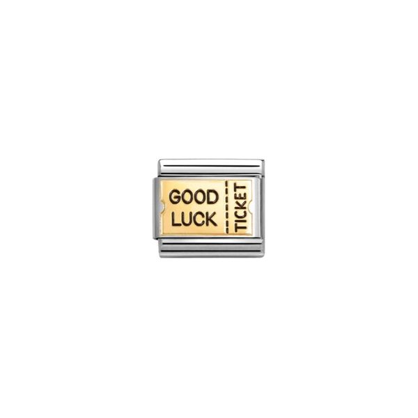 Nomination Composable Classic Good Luck Ticket In Bonded Yellow Gold 
