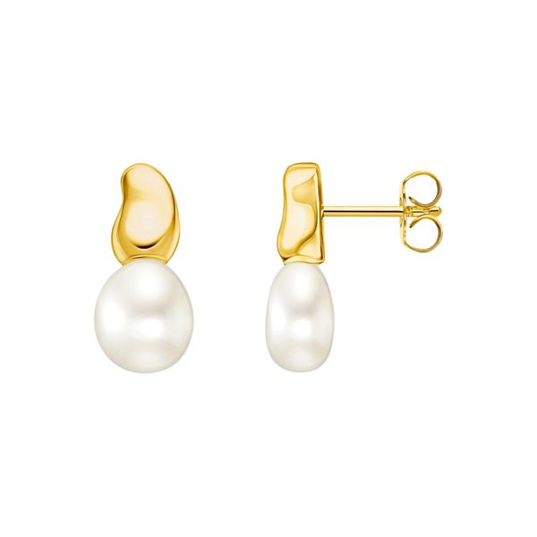 Thomas Sabo Freshwater Pearl Gold Plated Drop Stud Earrings 