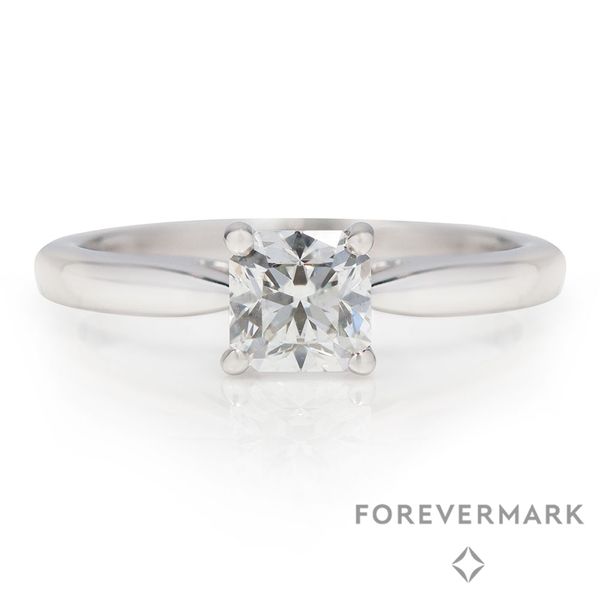 Platinum 0.70ct Forevermark Princess Cut Diamond 4 Claw Solitaire