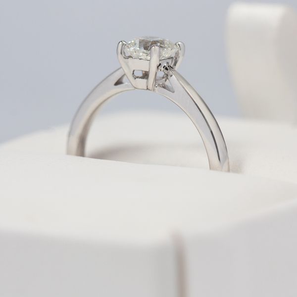 Platinum 0.70ct Forevermark Princess Cut Diamond 4 Claw Solitaire