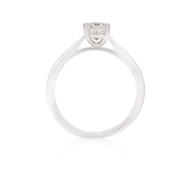 Platinum 0.76ct Forevermark Cushion Cut Diamond 4 Claw Solitaire