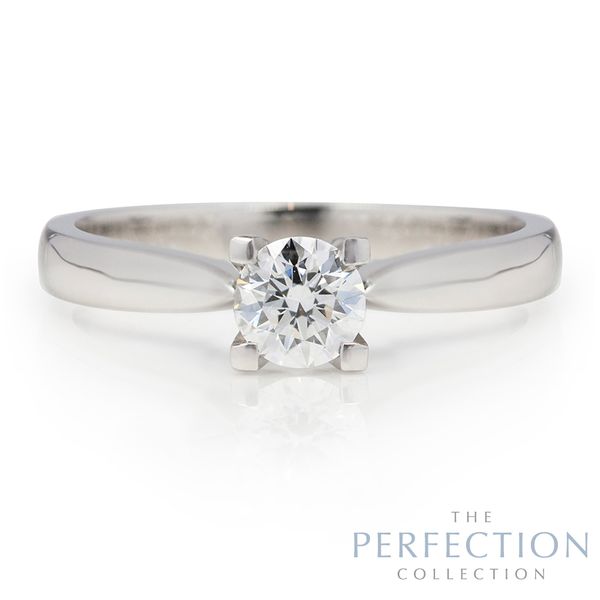 Platinum 0.42ct Perfection Collection Round Brilliant Diamond 4 Claw Solitaire