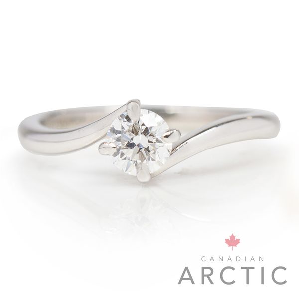 Platinum 0.50ct Canadian Arctic Round Brilliant Diamond 4 Claw Twist Solitaire