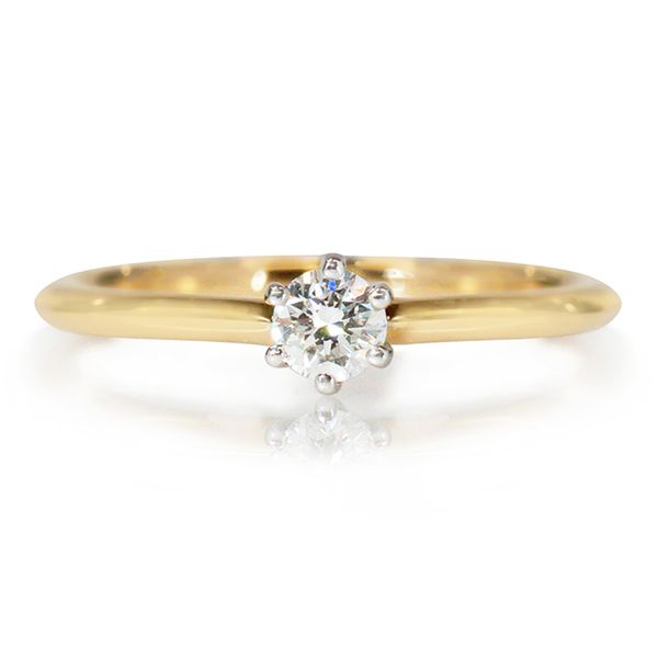 18ct Gold 0.21ct Round Brilliant Cut Diamond 6 Claw Solitaire