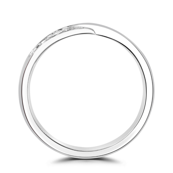 Ladies Platinum Crossover Diamond Set Wedding Ring