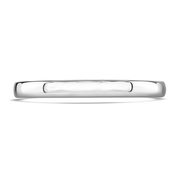 18 ct White Gold 2mm Flat Sided D-Shaped Ladies Wedding Ring