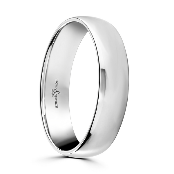 18ct White Gold 5mm Lightweight Court Mens Wedding Band LWC 518W Peter Jackson the Jeweller