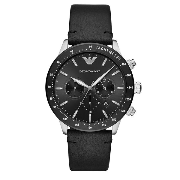 emporio armani black strap watch