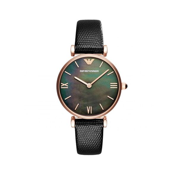 Emporio Armani Ladies Black Strap Watch 