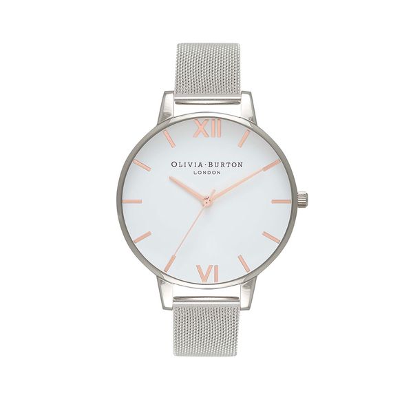Olivia burton white dial gold mesh watch hotsell