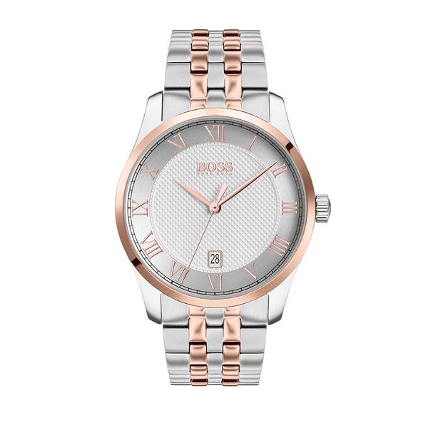 hugo boss silver and rose gold watch