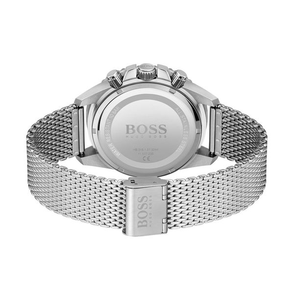 Boss Admiral 46mm Steel Green Dial Quartz Mesh Bracelet Chronograph Watch