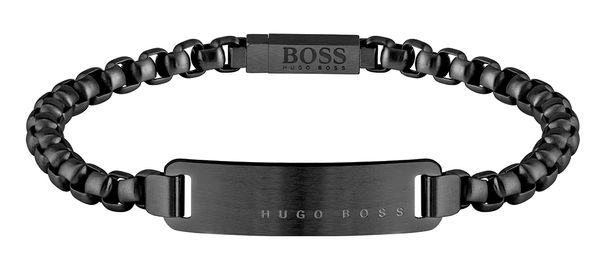 boss men's leather bracelet