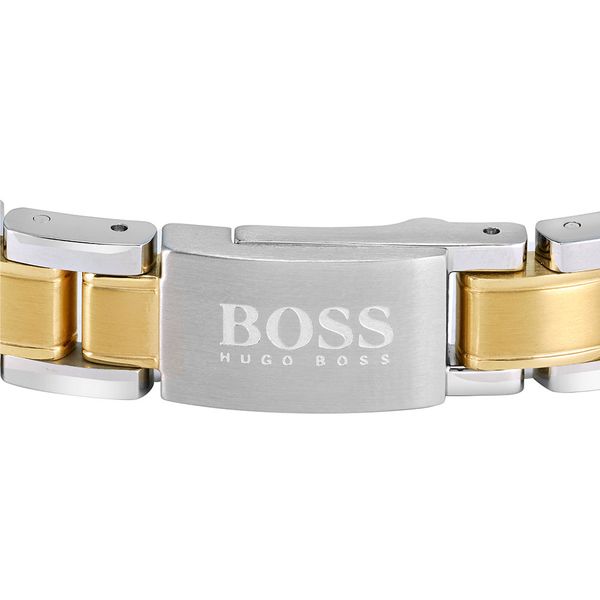 BOSS  Triplering chain bracelet with crystal studs