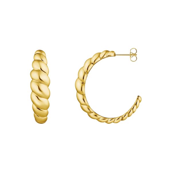 Thomas Sabo Twisted Band Gold-Plated Hoop Earrings 