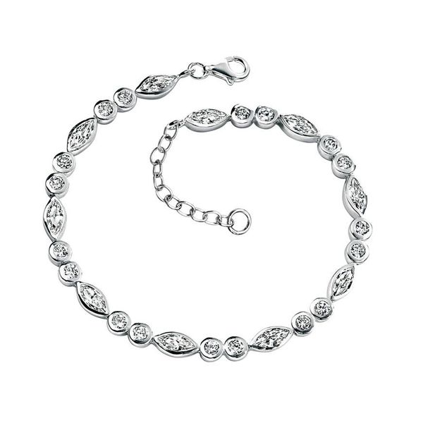 Ladies Sterling Silver and Crystal Bracelet