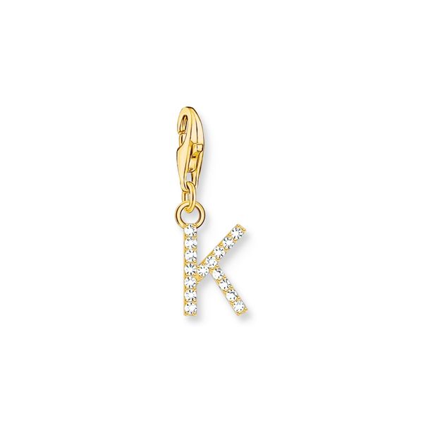Thomas Sabo CZ Initial 'K' Gold Plated Charm