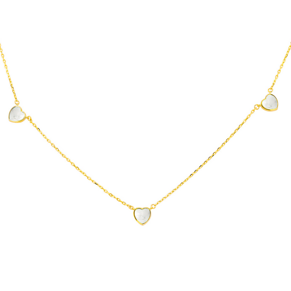 9ct Yellow gold Mother Of Pearl Heart Necklace main image 1