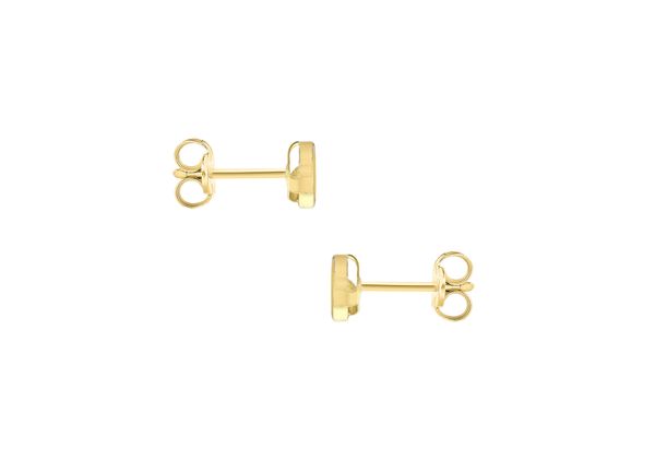 9ct Gold 4mm Rub Over Cubic Zirconia Stud Earrings