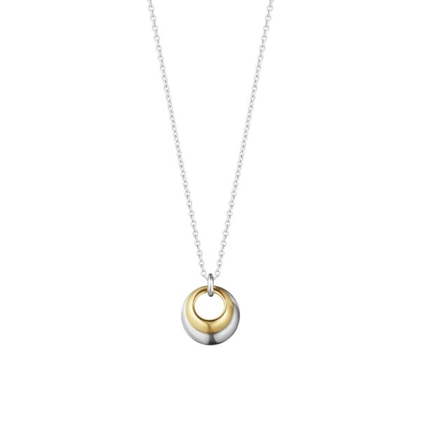 Georg Jensen Curve 18ct Gold and Sterling Silver Pendant 