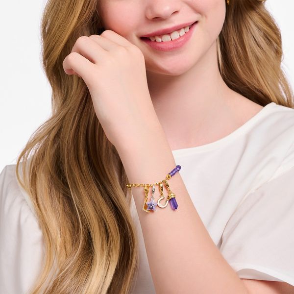Thomas Sabo Imitation Amethyst Gold Plated Charm