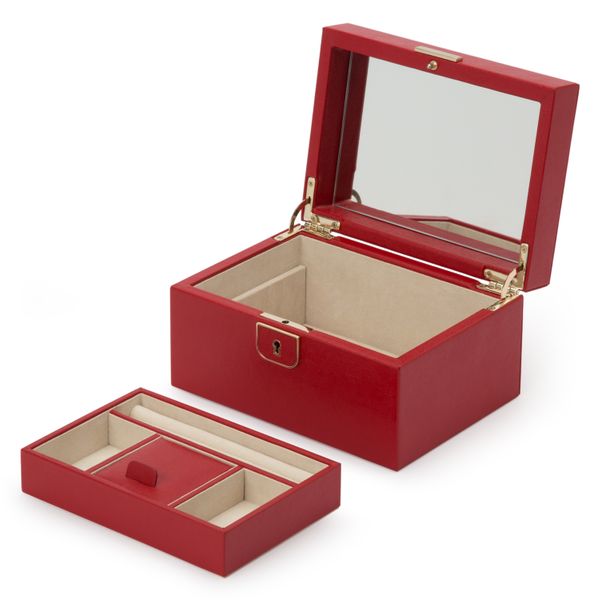 Wolf Palermo Red Leather Small, Red Leather Jewelry Box