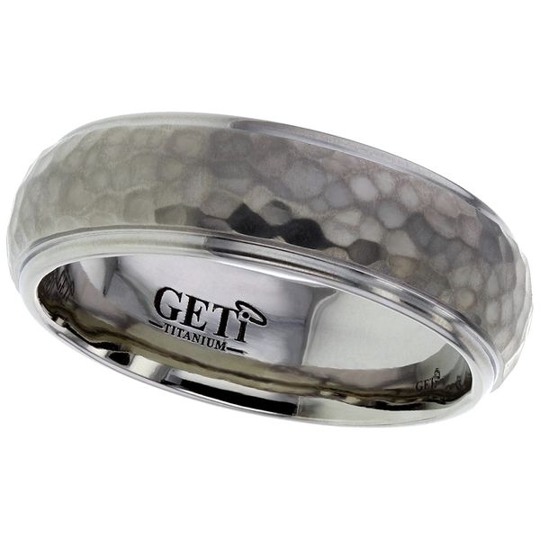 Titanium sale hammered ring