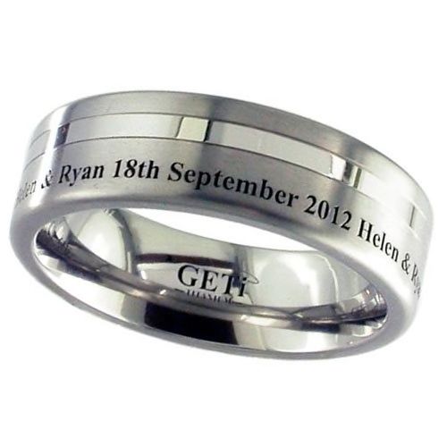Mens wedding rings best sale engraved