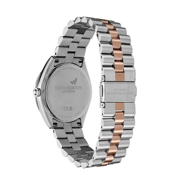 Olivia Burton Sports Luxe 34mm Crystal Silver Quartz Two Tone Bracelet Watch